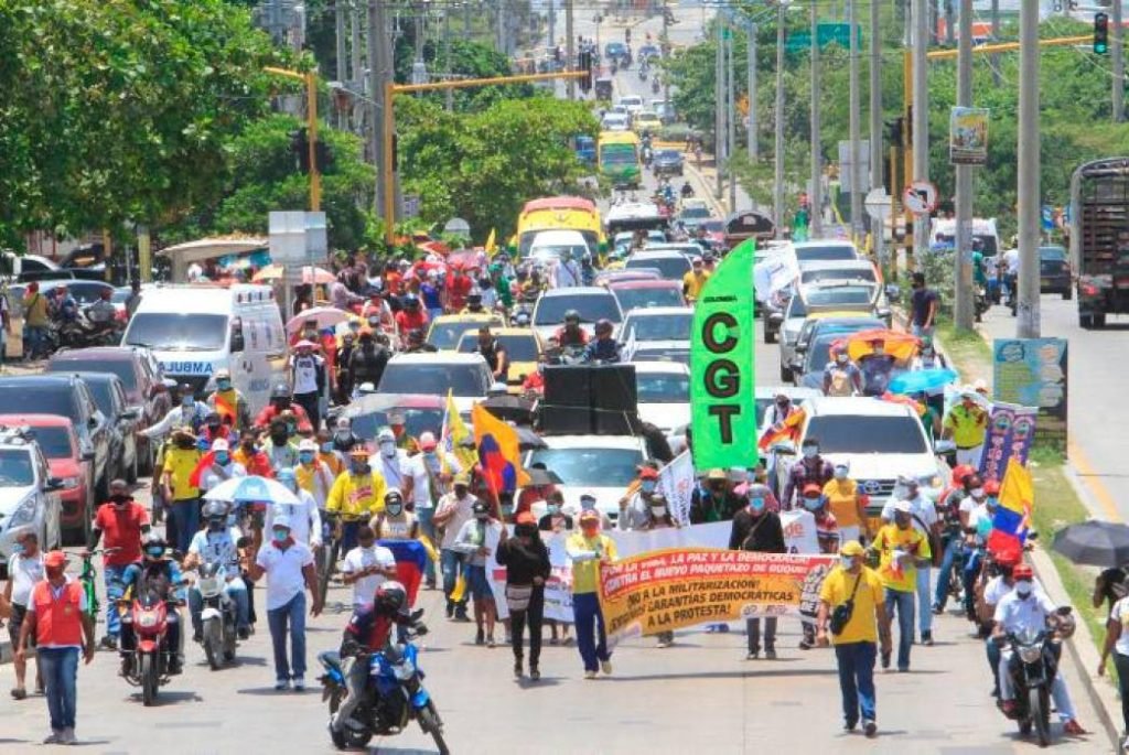 Vias-que-estaran-cerradas-este-lunes-en-Cartagena-por-marcha-de-centrales-obreras