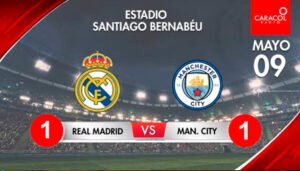 el minuto a minuto del partido de ida de las semifinales de la Champions League entre el Real Madrid y el Manchester City de Guardiola, en el Santiago Bernabéu.