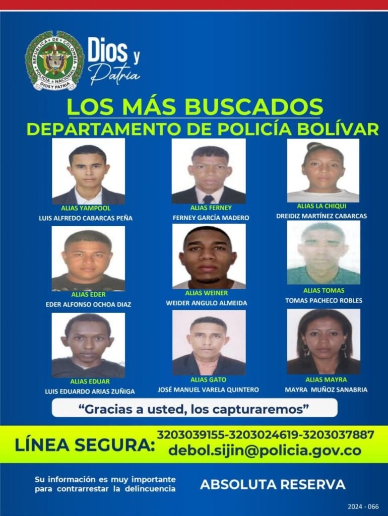 Cartel de los mas buscados.