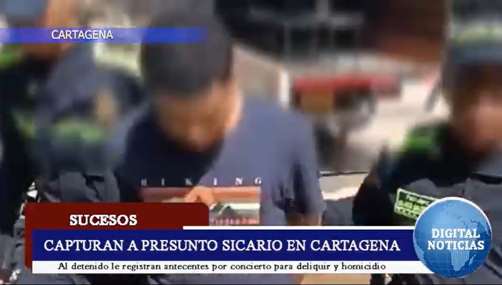 La Policía Nacional capturó a presunto sicario en Cartagena.