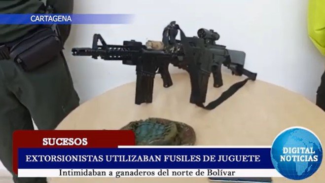 Banda delincuencial extorsionaba e intimidaba a ganaderos del norte de Bolívar con fusiles de juguete